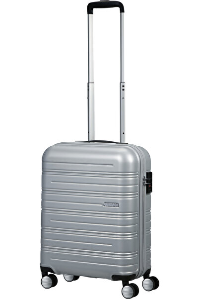 American Tourister HIGH TURN-901 Cabin Trolley Suitcase Silver- 55/20 cm, 4 H-Spin Wheels
