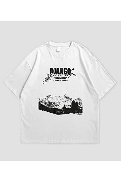 SVART WEAR Django Unchained Quentin Tarantino cu imprimeu supradimensionat Unisex tricou