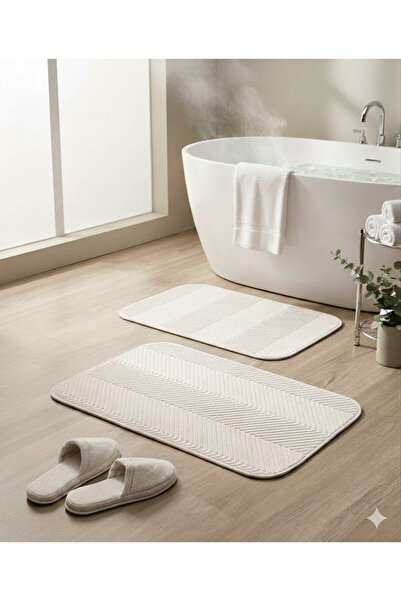 Madame Coco Emely Bath Mat - Beige-50X80+45X50 cm