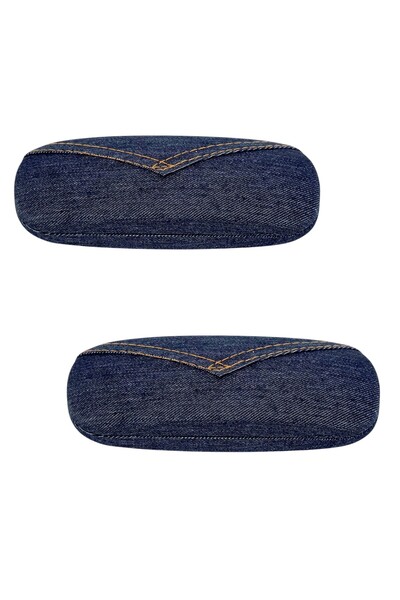 OEM Set 2 Port ochelari soare/vedere,denim bluejeans,16x6x4 cm,utilizabil si ...