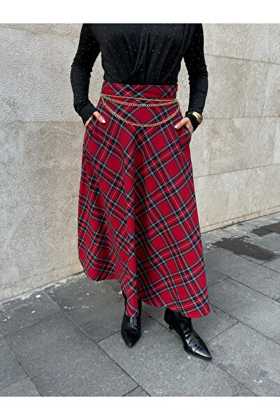 Bak'ap Premium Trend Viral Long Skirt with Belt and Lace Detail