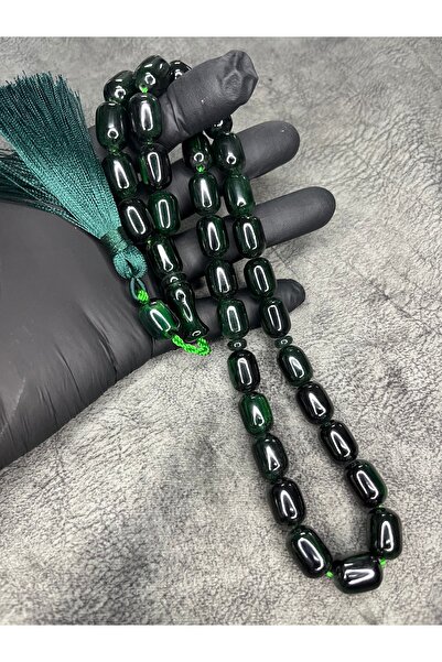 Mos Tespih مسبحة صلاة عنبرية مضغوطة ذات حجم كبير ومزينة بشراشيب