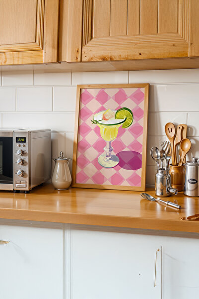 gxe.art Poster modern de bucătărie cu rama din lemn natural # 49