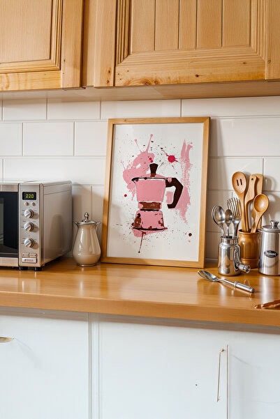 gxe.art Poster cu rama din lemn care reflecta atmosfera minimala a bucatariei...