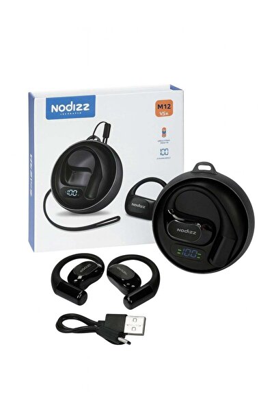 nodizz سماعات أذن لاسلكية M12 V5.4 مزودة بشاشة LED، تصميم رياضي بخطاف للأذن، ...