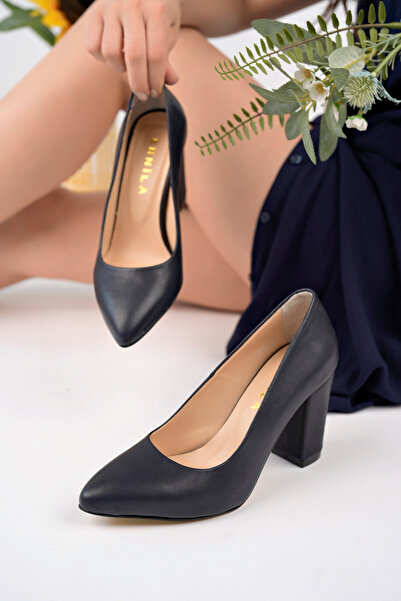 GNS Shoes Donna Genuine Leather Navy Blue Skin Stiletto Women's Shoes