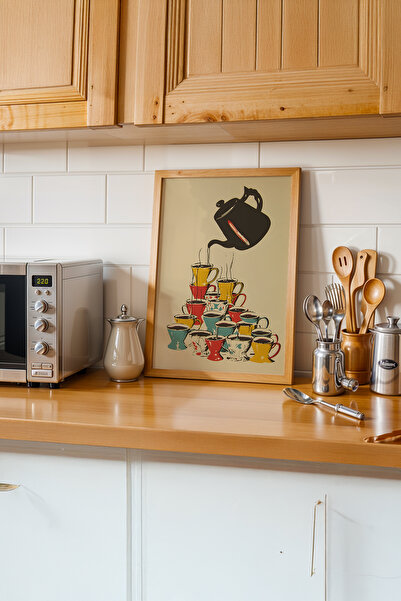 gxe.art Bucătărie rustică de plăcere |   Pictură cu poster cu rama din lemn # 91