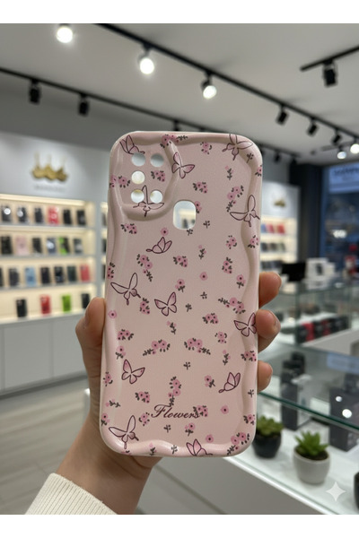 OVADA SAMSUNG GALAXY A21S Uyumlu Kamera Korumalı Flowers Baskılı Darbe Emici Silikon Kılıf