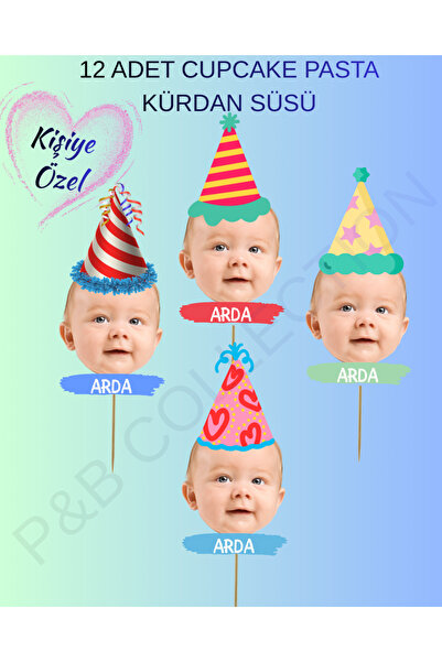 P&B COLLECTION WORKSHOP Kişiye Özel Fotoğraflı Parti Doğum Günü Cupcake Pasta...