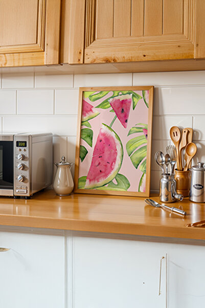 gxe.art Poster cu rama din lemn care reflecta atmosfera minimala a bucatariei...