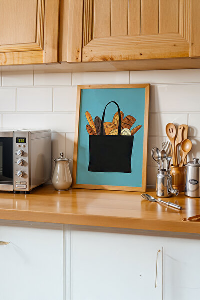 gxe.art Colțul de cafea vintage |   Pictură cu poster cu rama din lemn # 32