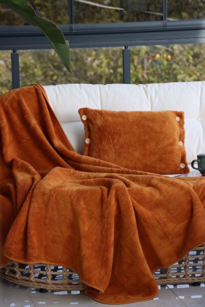 CAKKATEX Teddy Peluş Kırlent|Wellsoft Battaniye Kırlent Seti