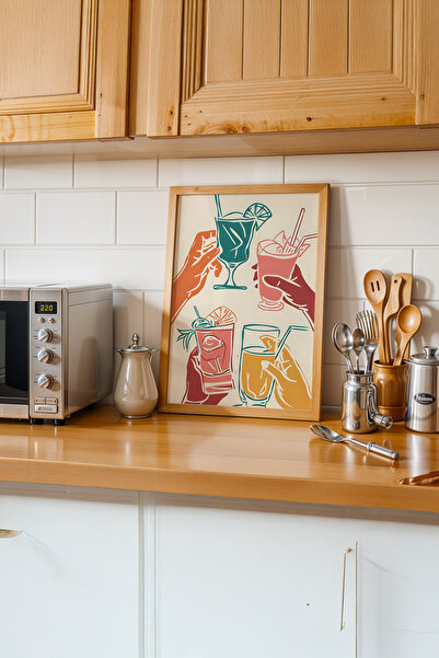 gxe.art Briză de bucătărie franceză |   Pictură cu poster cu rama din lemn # 58