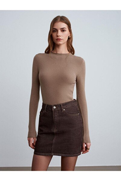 Dilvin 10840 Boat Neck Cashmere Blend Sweater-Black M.