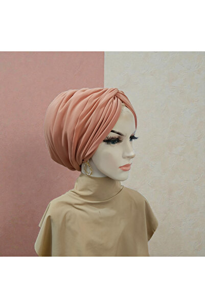 Balbaytesettur Salmon-Colored Knot Bonnet with Filling