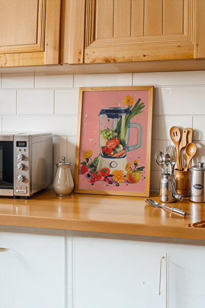 gxe.art Atmosferă caldă de bucătărie |   Pictură cu poster cu rama din lemn # 37