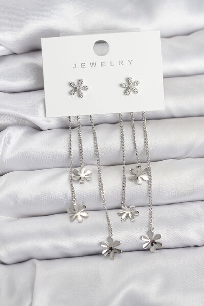 Leyaton Lwlhmrs-Ieg Ieg ™   Papatya Model Silver Color Brass Dangle Earrings ...