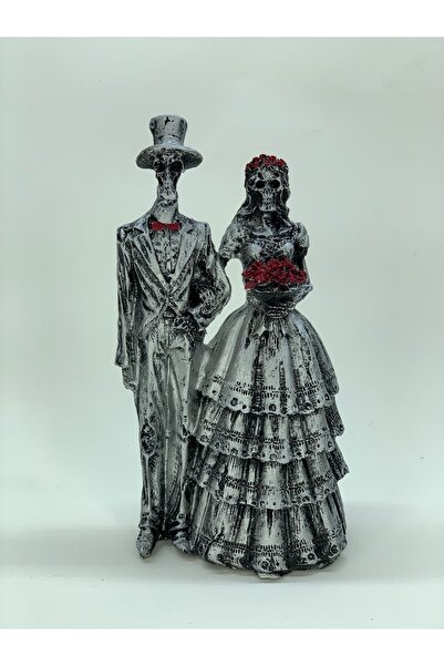 NOK KONSEPT Dekoratif İskelet Gelin Damat Biblo - Gotik Romantik Hediyelik Ob...