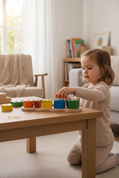BYCEGU 56962 ZEKA GELİŞTİRCİ AKTİVİTE OYUNCAĞİ GEOMETRİK ÇEKİLLİ BUL TAK OYUNCAK AHŞAP BLOKLAR