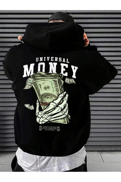 Zonsra Unisex Money Printed Hooded Sweatshirt