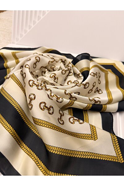 AKSESUARIM Colorful, Special Patterned 70X70 Size Stylish Satin Scarf