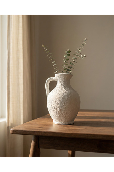 Rizzo Home Kulplu dokulu bohem seramik vazo