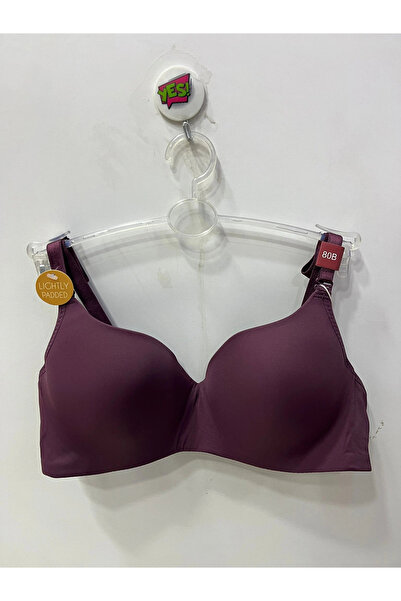 Belvü Women's Unpadded Underwire Empty Cup Micro Plum Bra