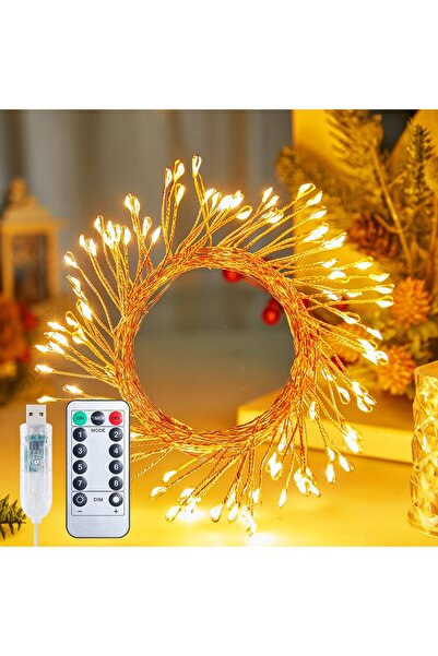 PASACO 3 Metre Salkım Led Işık 120 Led USB Kumandalı 8 Modlu Gün Işığı Dekora...