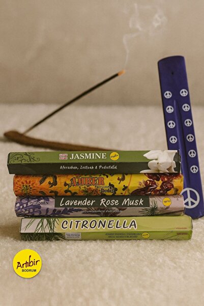 artıbir bodrum Çubuk Tütsü Çiçek Kokuları 80 Adet 4 Paket Tütsülük Hediyeli