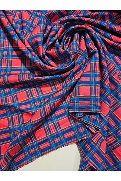 Oralı Ekose Pamuk Vual Kumaş