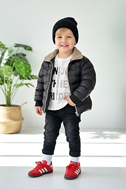 Minigimin Cicileri Set de 3 piese pentru băieți cu detaliu de haină din blană...