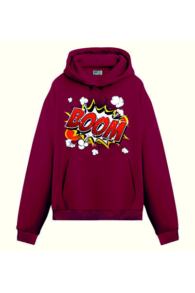 PİXELİA سويت شيرت بوم مطبوع بغطاء للرأس