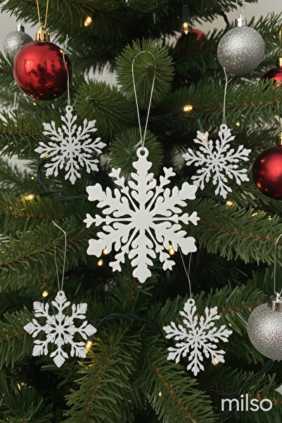 MİLSO Ornament pentru brad de Crăciun cu fulg de zăpadă – 1 bucată