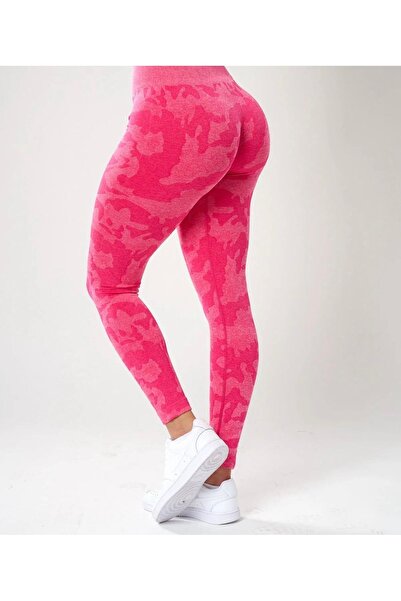 Krm Ambalaj Super Push up Pink Patterned Leggings