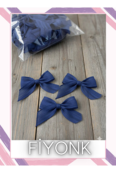 Fiyonks Atölye Linen Ribbon Ready-Made Bow, 25 Pieces Decorative Bow Ready-Ma...