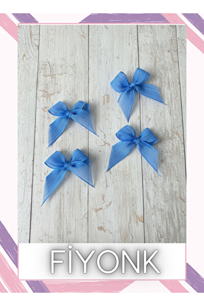 Fiyonks Atölye Linen Ribbon Ready-Made Bow, 50 Pieces Decorative Bow Ready-Ma...