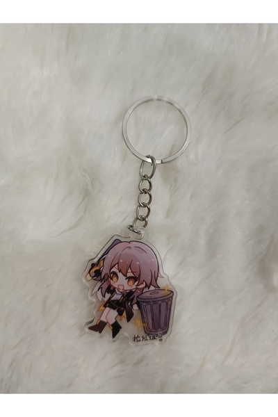 mertfigur حلية حقيبة صغيرة من الأكريليك على شكل سلسلة مفاتيح من هونكاي ستار ريل (4 سم)