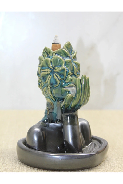 ELİZ BERRA MODA مبخرة سيراميك بتصميم وجه الطبيعة مع تدفق عكسي للدخان