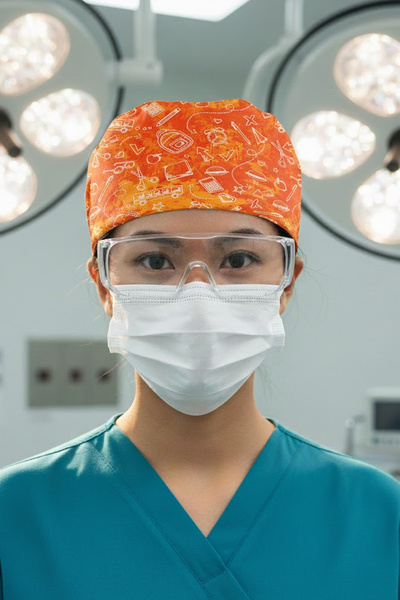 Lion Üniforma School Desenli Cerrahi Bone Unisex – Likralı Doktor Hemşire Bonesi