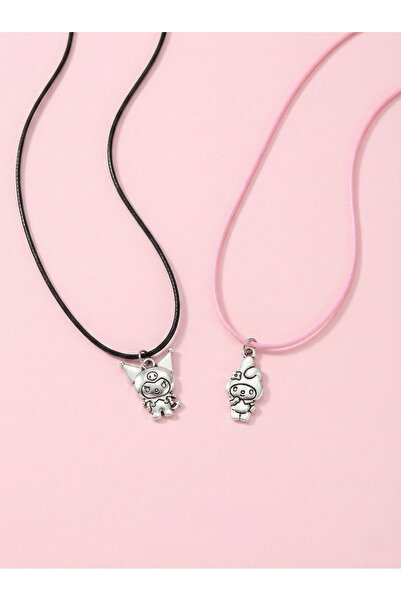 BATU GİYİM 2li Kuromi Siyah Mavi İpli Çocuk Kolyesi