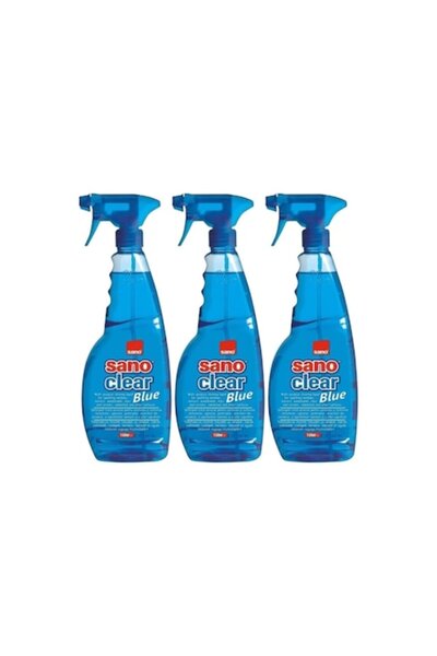 Sano Set 3 x Soluție de curățat geamuri 1L Albastru