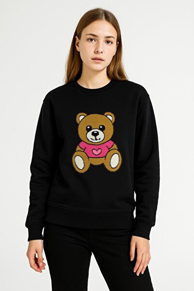 MODARENGİN AYICIK NAKIŞLI SWEATSHİRT ŞARDONSUZ 3 İPLİK