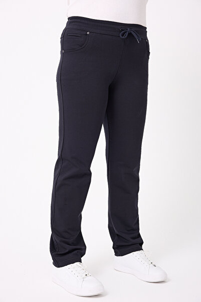 BANEGA Curve Large Size Compact Cotton Fabric Elastic Waist with Pockets Shaping / Sculpting Black Pants