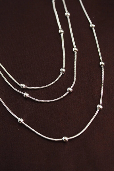 Clariss قلادة متعددة الطبقات من الفولاذ 316L بلون فضي، تصميم بسيط
