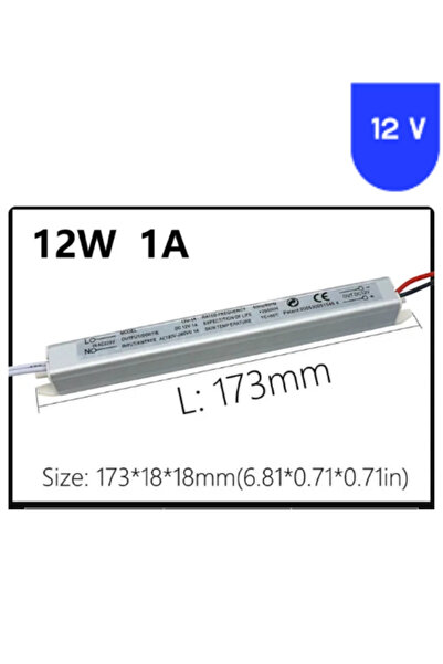 POWERR LED AYDINLATMA 12 Volt 1 Amper Kalem Ultra İnce Metal Kasa Trafo