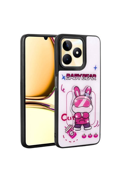 Generic Brand غطاء حماية من السيليكون لهاتف Realme C53 مع تصميم منقوش بارز ول...