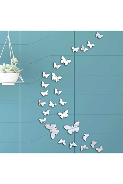 OEM Set 25 Oglinzi acrilice autoadezive fluturi, pentru decorarea peretilor, ...