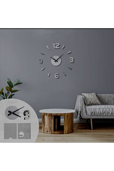 OEM DIY silver wall clock 35cm