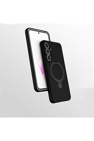 zore Galaxy S25 FE Kılıf M-safe Şarj Özellikli Standlı ASMA Samara Kapak - Siyah