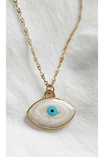 MITH SB TAKI Stainless Steel Chain White Eye Necklace-Gold